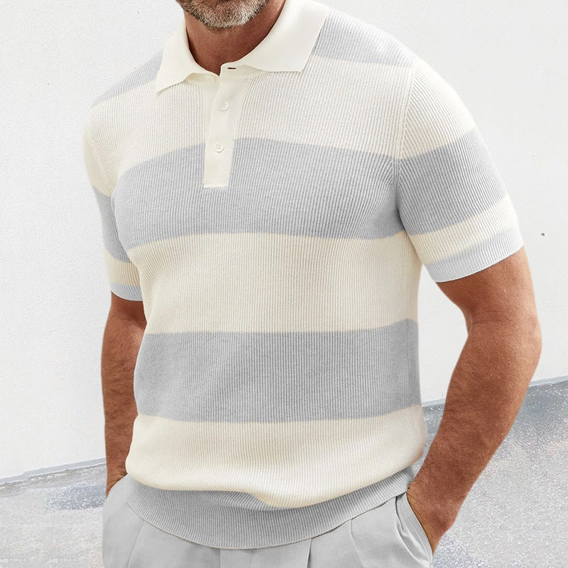 Luca | Strikket stribet poloshirt