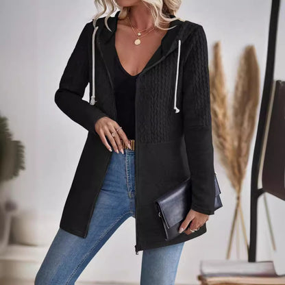 Mia | Elegant grå cardigan med hætte