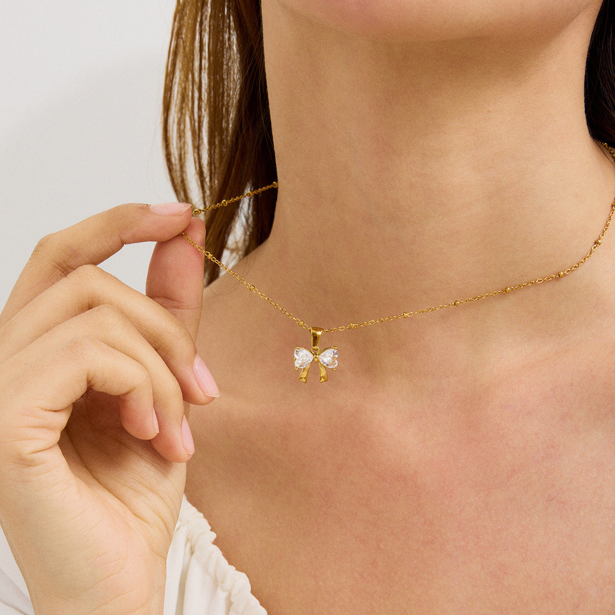 Sløjfe vedhæng halskæde