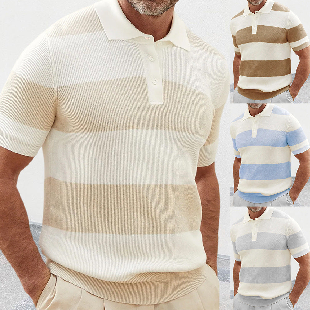 Luca | Strikket stribet poloshirt