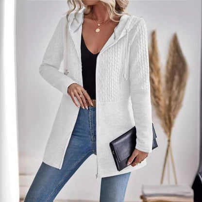 Mia | Elegant grå cardigan med hætte