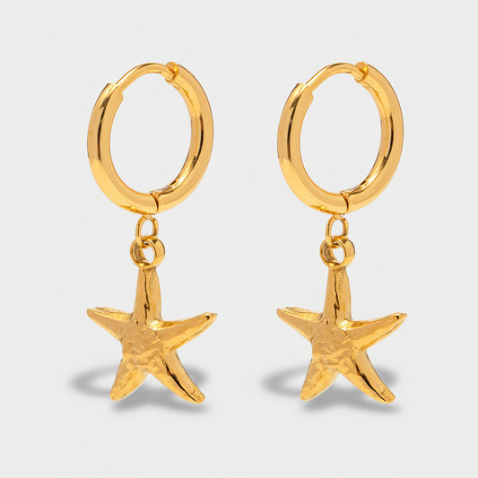 Starfish Huggie Hoops
